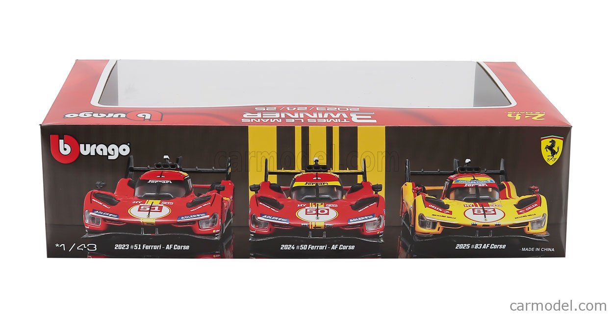 BURAGO 18-36324 Scale 1/43 | FERRARI SET 3X 499P WINNER 24h LE