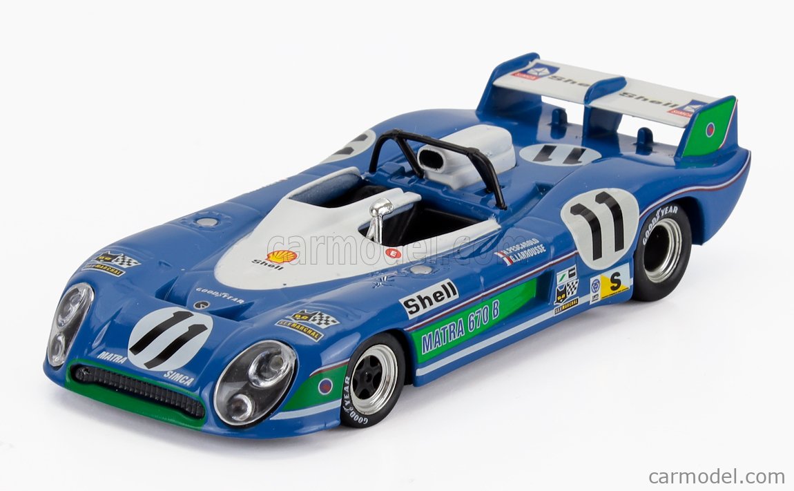 Spark-model Matra simca Ms670b 3.0l V12 Team Matra-simca Shell N 11 Winner 24h Le Mans 1973 Henri Pescarolo - Gerard Larrousse 1:18 Blue White