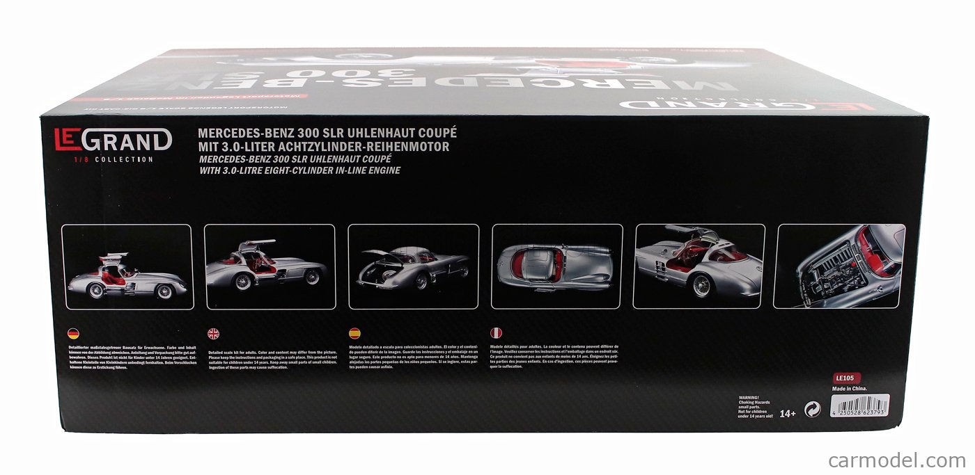 Miniature CMC Mercedes 300 SLR Coupé 1955 - 1/18, Intérieur Rouge, Neuve