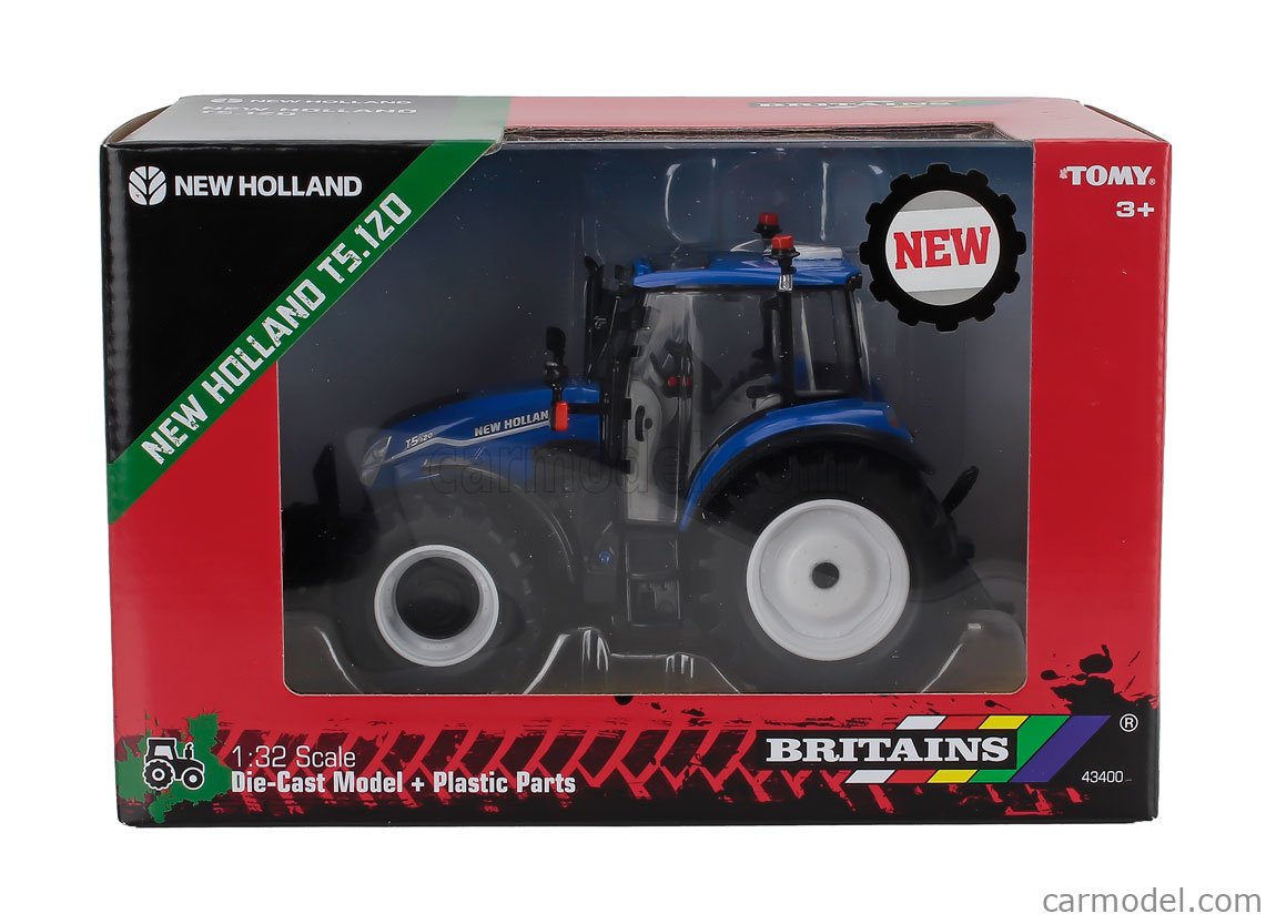 BRITAINS 43400 Scale 1/32 | NEW HOLLAND T5.120 TRACTOR 2018 BLUE BLACK