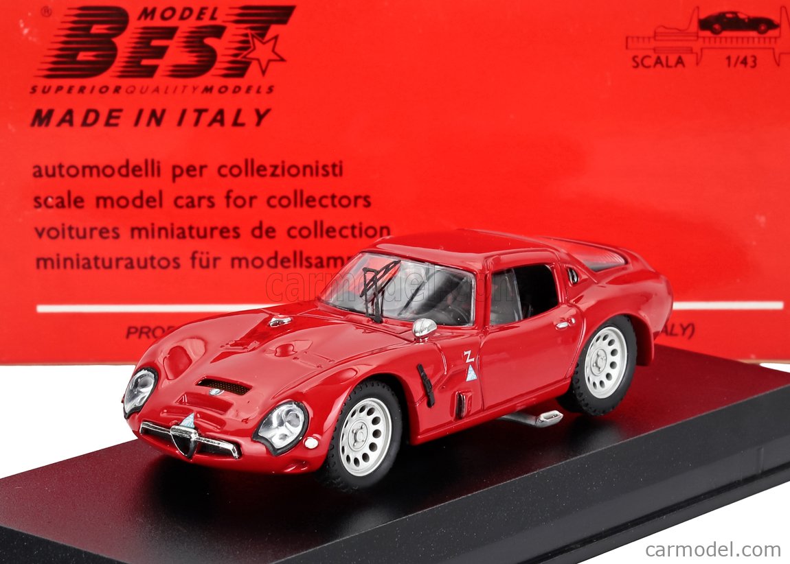 BEST-MODEL 9087 Scale 1/43 | ALFA ROMEO TZ2 PROVA 1964 RED