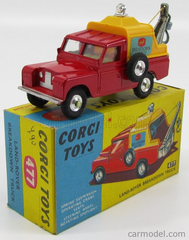 CORGI 477 Scale 1/43 | LAND ROVER LAND BREAKDOWN TRUCK RED YELLOW