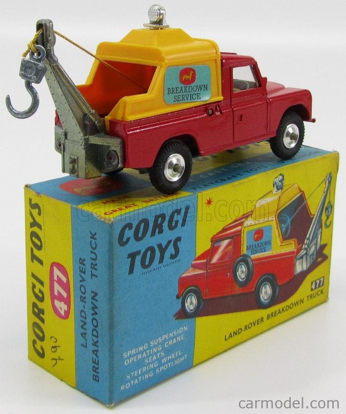 CORGI 477 Scale 1/43 | LAND ROVER LAND BREAKDOWN TRUCK RED YELLOW