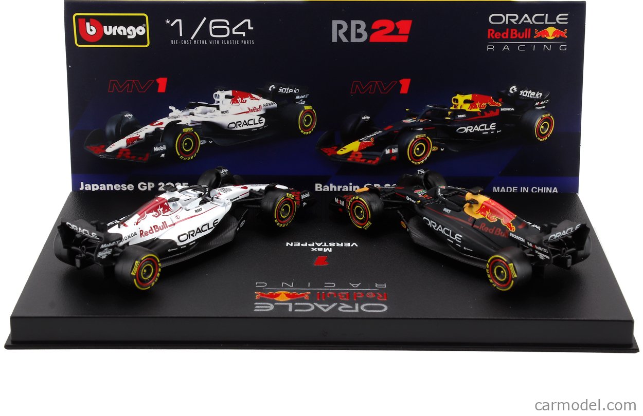BURAGO 18-58018-V Scale 1/64 | RED BULL SET F1 2X RB21 TEAM ORACLE