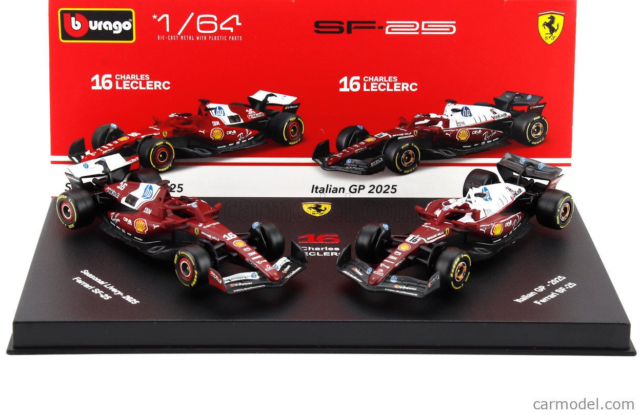 BURAGO 18-56807-16 Scale 1/64 | FERRARI SET F1 2X SF-25 TEAM