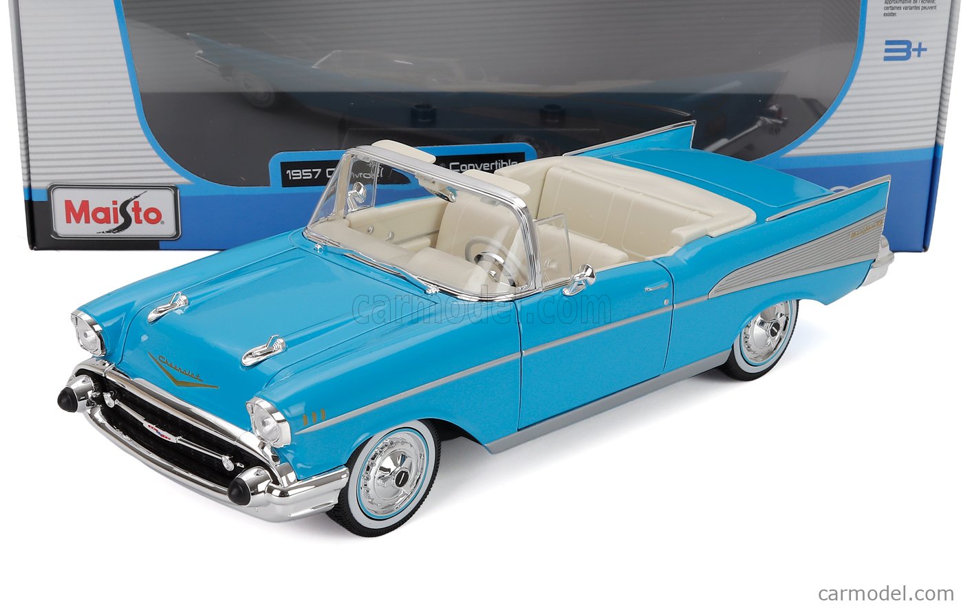 MAISTO 31476LB Scale 1/18 | CHEVROLET BEL AIR CABRIOLET 1957 LIGHT