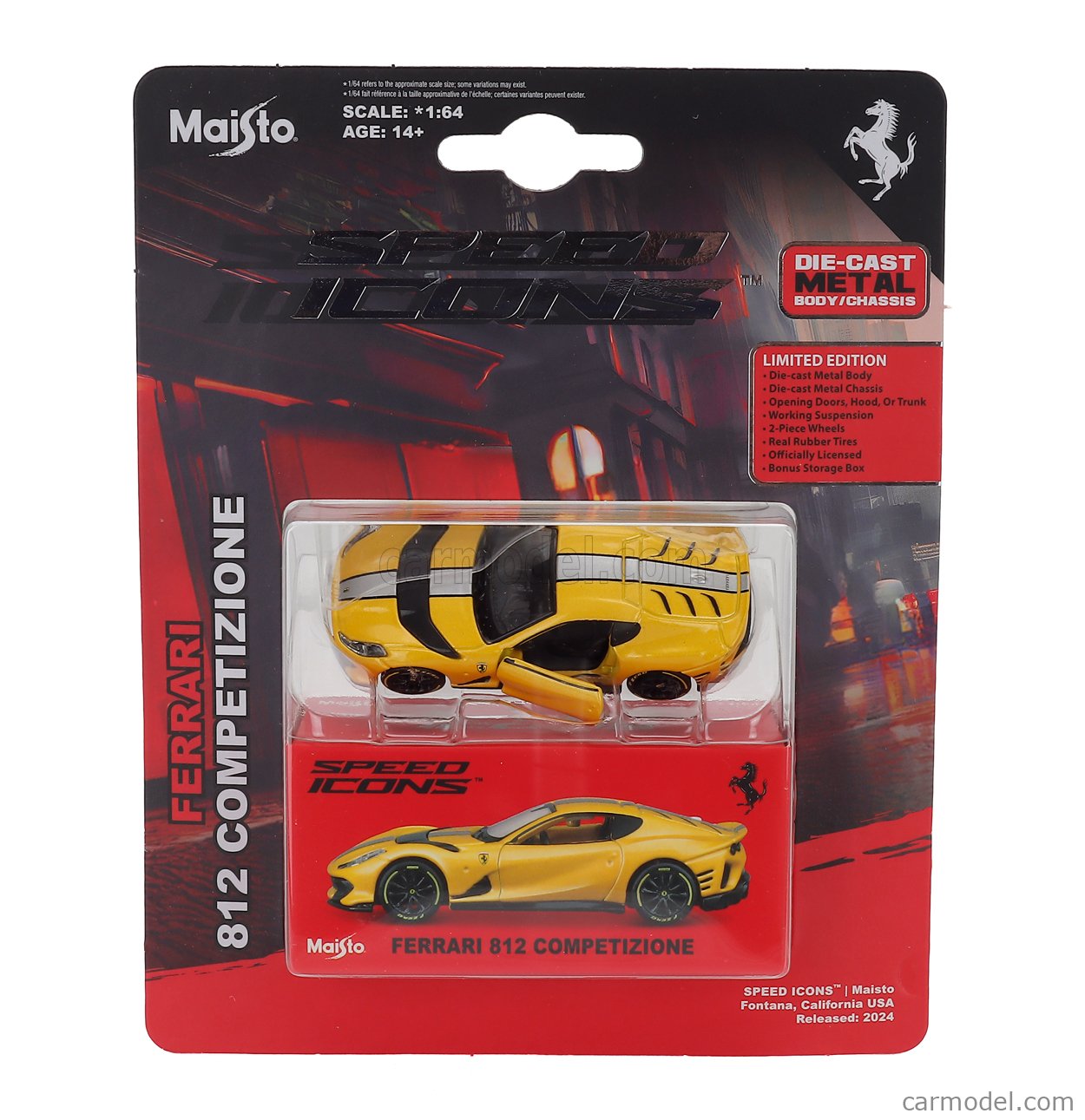 MAISTO 15709Y Scale 1/64 | FERRARI 812 COMPETIZIONE 2021 YELLOW