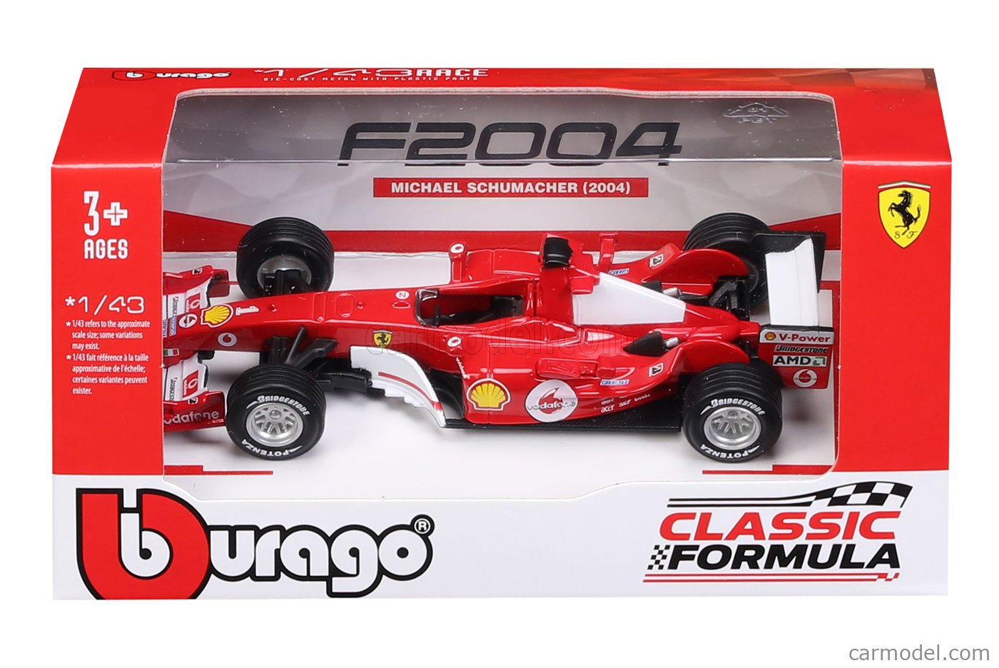 Mattel Ferrari F1 2004 1/43 ミニカー BURAGO 18-38601 Scale 1/43 | FERRARI F1 F2004 N 1 WORLD CHAMPION
