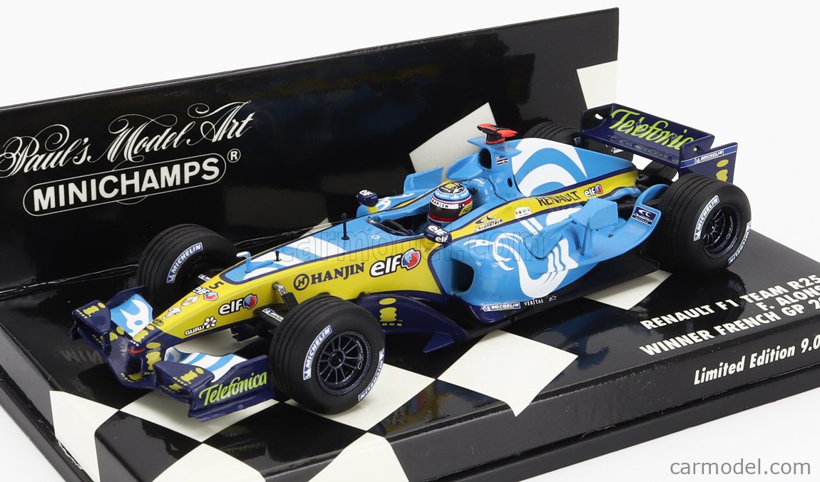 MINICHAMPS 400050205 Scale 1/43 | RENAULT F1 R25 BENETTON N 5 WINNER FRANCE  GP F.ALONSO 2005 WORLD CHAMPION LIGHT BLUE