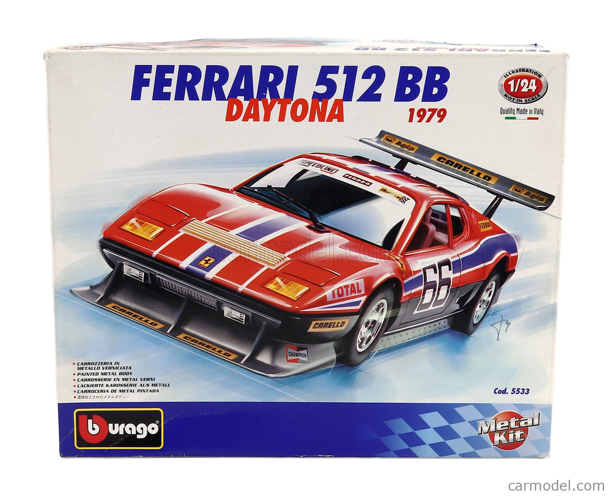 BURAGO 5533 Scale 1/24 | FERRARI 512BB DAYTONA N 66 1979 RED
