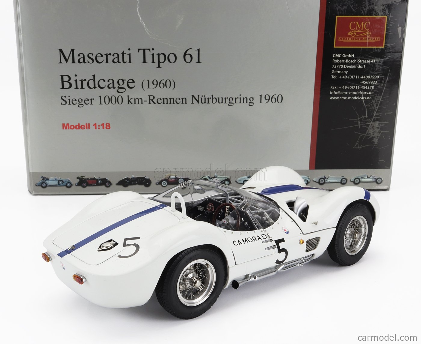 CMC M047 Scale 1/18 | MASERATI TIPO 61 BIRDCAGE TEAM USA