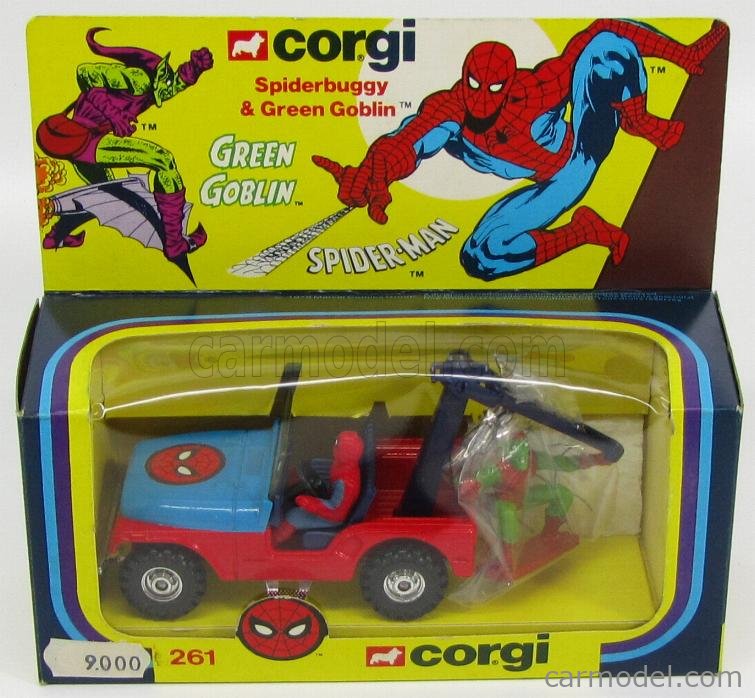 CORGI 261 Scale 1/36 | COMICS SPIDERBUGGY & GREEN GOBLIN - SPIDERMAN RED  LIGHT BLUE