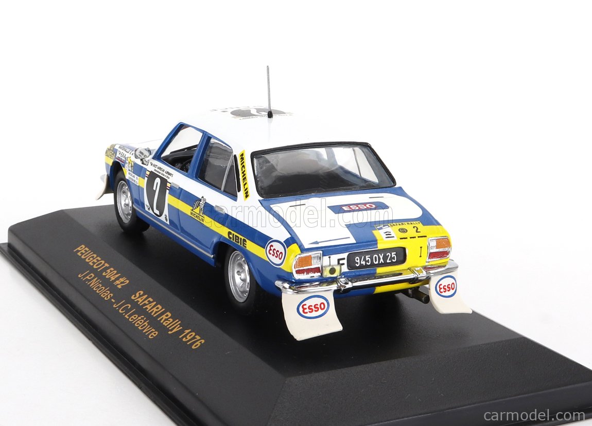 Ixo 1/43 Peugeot 504 Safari Rally 1976 - Édition JP Nicolas, état Neuf Boîte