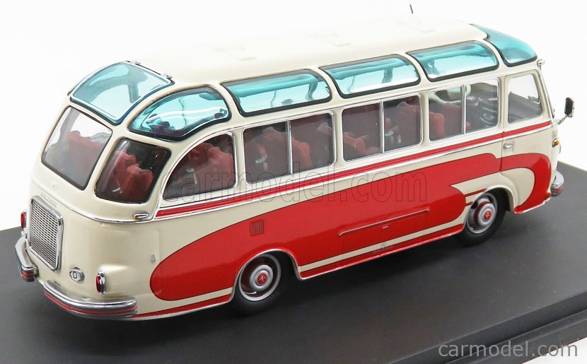 SCHUCO 02821 Scale 1/43 | KASSBOHRER SETRA S6 AUTOBUS 1955 IVORY RED