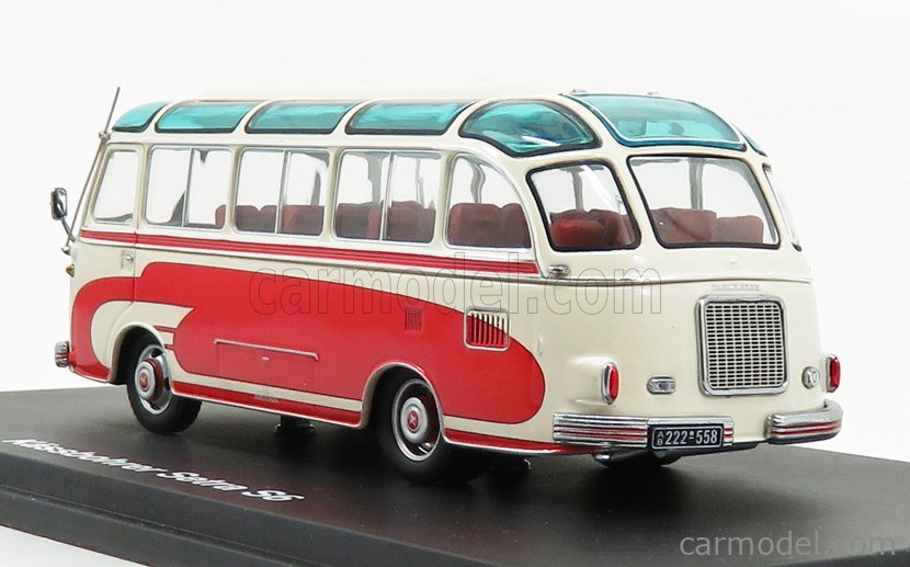 SCHUCO 02821 Scale 1/43 | KASSBOHRER SETRA S6 AUTOBUS 1955 IVORY RED