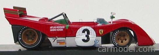 Ferrari 312Pb #3 Winner Targa Florio 1972 Merzario Munari Red BRUMM 1:43 R261B 