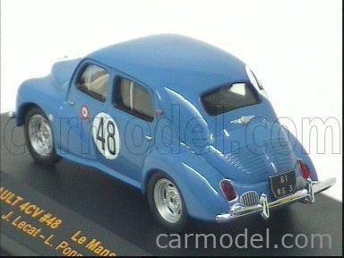 Coche miniatura Renault 4CV 1/43 IXO no.45 vernet le mans 1950
