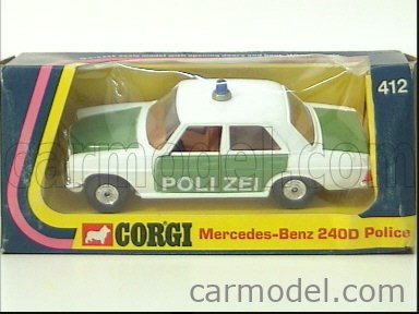 Corgi 1/36 Mercedes 240D Police – Diecast Vert/blanc, édition Collection