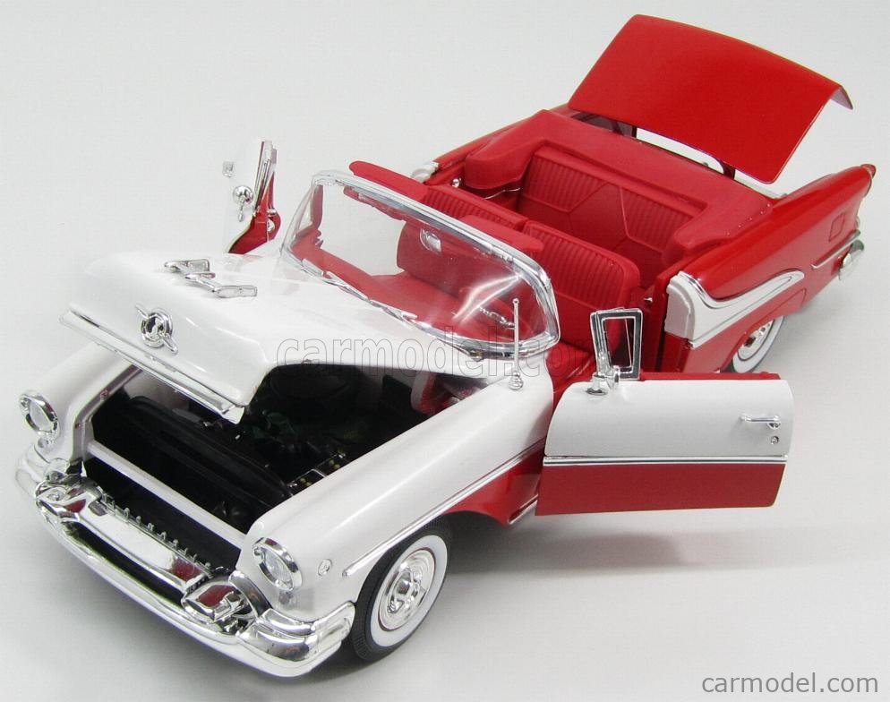 Oldsmobile Super 88 Convertible Blanco/Rojo 1:24 - Clásico de cole