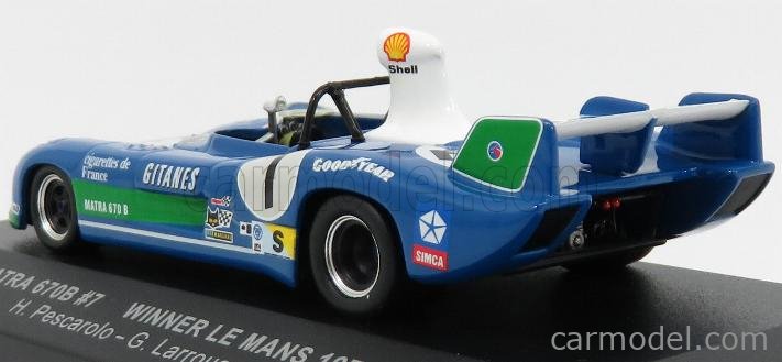 24H4 Car 1/43 IXO 24 Hours le Mans Matra MS670B Winner 1974 #7 Pescarolo 