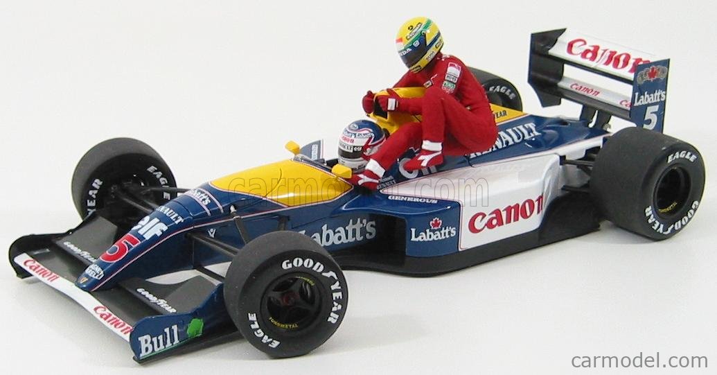 Minichamps Scale 1 18 Williams F1 Fw14 N 5 British Gp 14 July 1991 Ayrton Senna Nigel Mansell Blue White