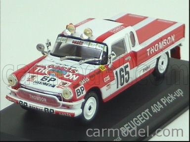 Norev 474445 Scale 1/43 | Peugeot 404 Pick-Up N 165 Rally Paris Dakar 1979  Marc Andre - Ph.Puyfoulhoux White Red
