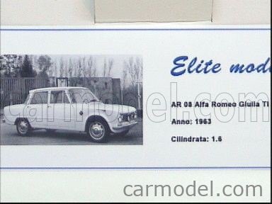 ELITE-MODELS AR08-WH Scale 1/43 | ALFA ROMEO GIULIA TI SUPER