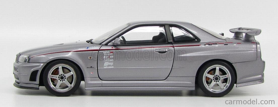 AUTOART 77358 Scale 1/18 | NISSAN SKYLINE GT-R S-TUNE R34 S1 GREY MET