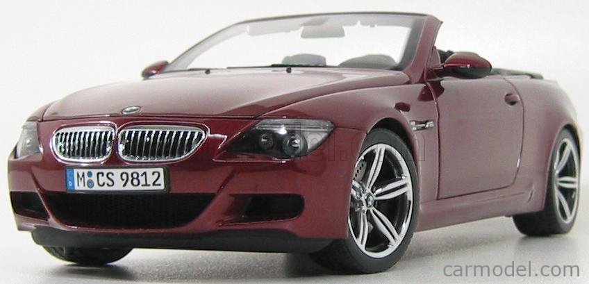 BMW M6 Convertible ミニカー Bmw M6 E64 Convertible Burgundy 1/18 Diecast Model Car By