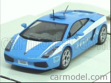 Bburago - 1/43 Scale Lamborghini Gallardo Polizia (Blue) - Shopaholics INC.