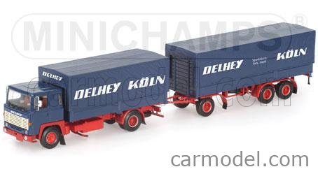 MINICHAMPS 1/43 CAMION SCANIA LB140 +REMORQUE BÄREN-MARKEEN BOITE BON