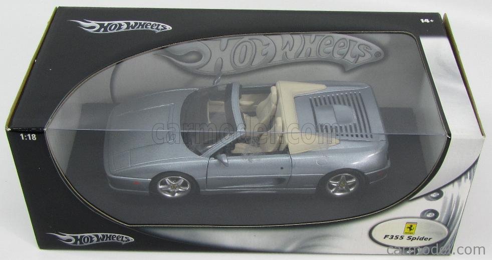 MATTEL HOT WHEELS 23907 Scale 1/18 | FERRARI F355 SPIDER 1994 SILVER ...