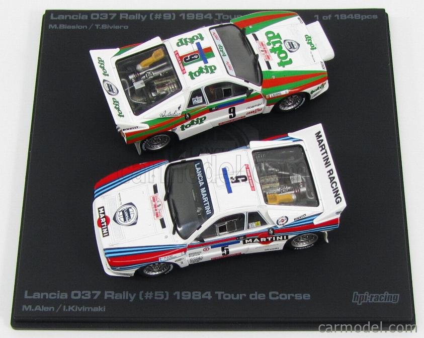 LANCIA - MEMORIAL SET 2X - 037 RALLY TOUR DE CORSE 1984 - WINNER N 5 M.ALEN  - I.KIVIMAKI - N 9 M.BIASION - T.SIVIERO