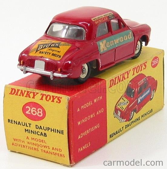 DINKY ENGLAND 268 Scale 1/43 RENAULT DAUPHINE MINICAB KENWOOD 1956 RED