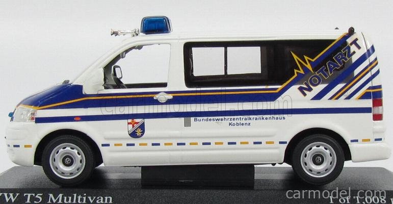 MINICHAMPS 400052291 Scale 1/43 | VOLKSWAGEN T5 MULTI-VAN 2002 NOTARZT ...