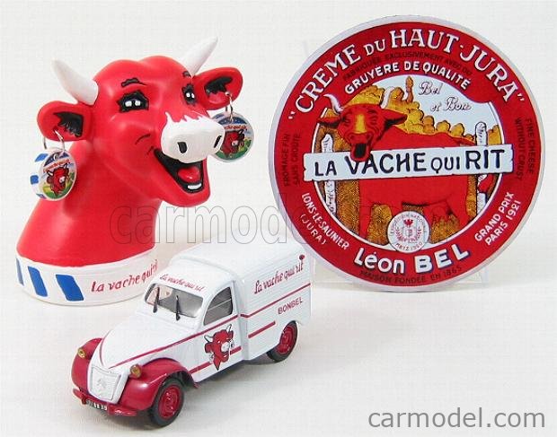 CITROEN - 2CV VAN PUB. LA VACHE QUI RIT + FIGURE