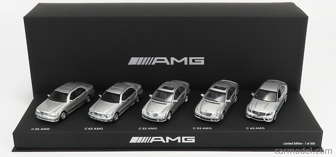 MERCEDES BENZ - SET COFFRET BOX 5X C-CLASS AMG C32 (W202) - C36 (W202) -  C43 (W203) - C55 (W203) - C63 (W204)