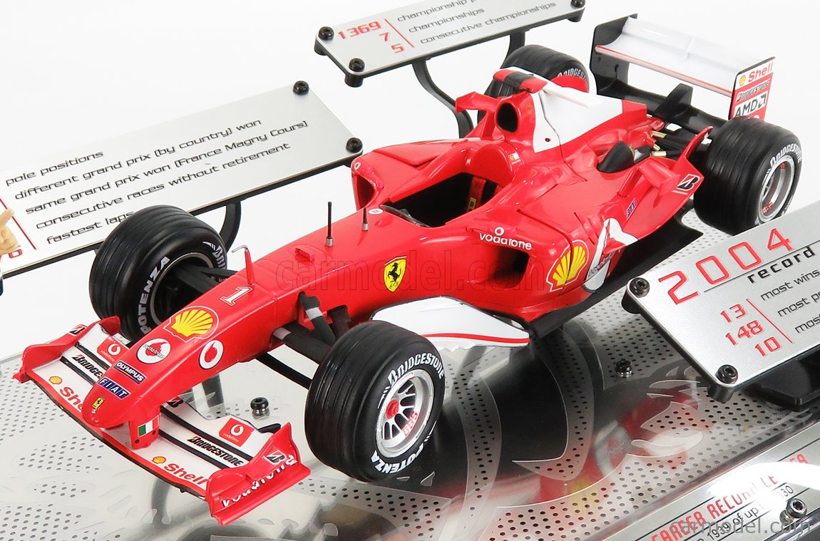 MATTEL HOT WHEELS L6235 Scale 1/18 | FERRARI F1 F2004 N 1
