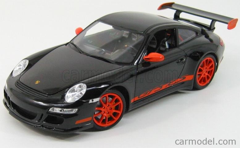 WELLY WE18015BK Scale 1/18 | PORSCHE 911 997 GT3RS 2010 BLACK ORANGE