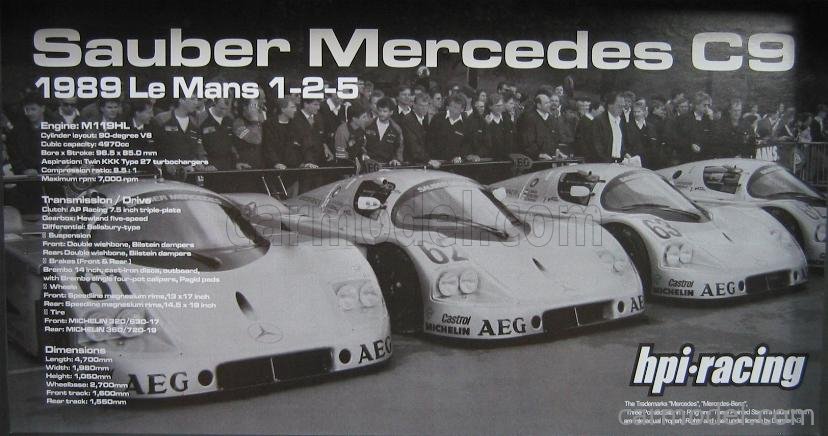 HPI-RACING HPI0992 Masstab: 1/43 | SAUBER MERCEDES BENZ C9 N 61 62 