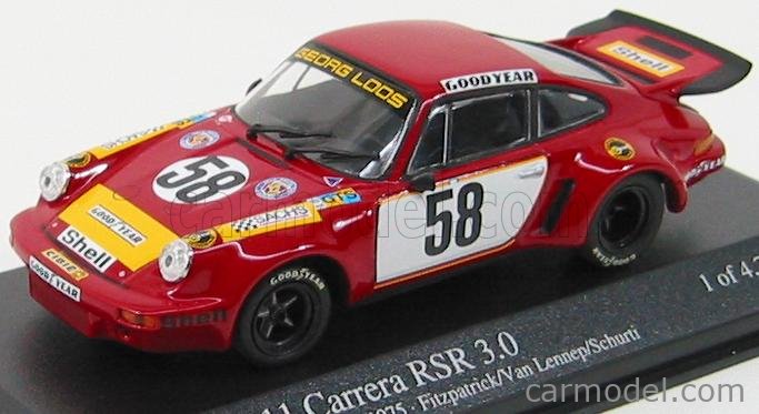 Maquette PORSCHE 911 RSR N°58 'Le Mans 1975' à L'Échelle 1/43 - Marque GAMMA - Résine - Occasion