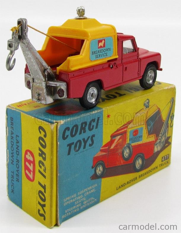 CORGI 477 Scale 1/43 | LAND ROVER LAND BREAKDOWN TRUCK RED YELLOW