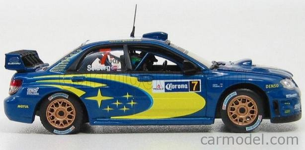 Subaru Impreza WRC 2007 De Solberg – Rallye Du Mexique – Vitesse 1/43 – Modèle Collection Bleu
