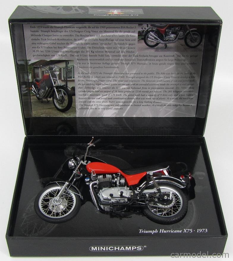 MINICHAMPS 122133600 Scale 1/12 | TRIUMPH HURRICANE X75 1973 ORANGE