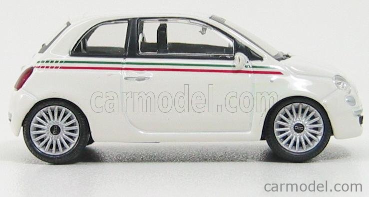 MONDOMOTORS MM53014 Scala 1/43  FIAT 500 2007 STRISCIA TRICOLORE WHITE