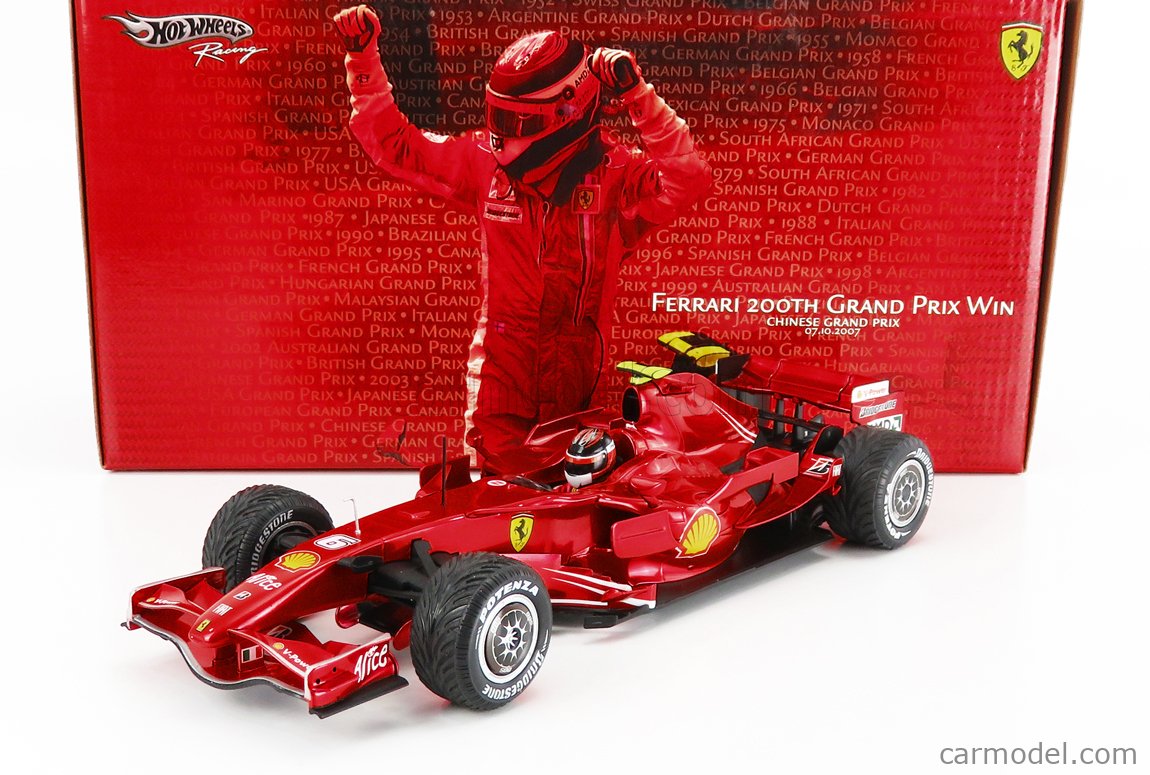 ホットウィール 1/18 FERRARI F2007 Shell #6 F1 Ferrari F2007 Barcelona Test Michael Schumacher 1:18