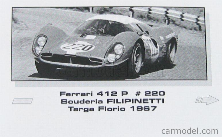 MG MODEL MGS067 Scale 1 43 FERRARI 412P N 220 SCUDERIA FILIPINETTI 
