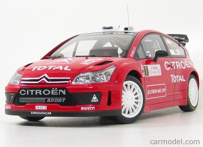 Modèle Réduit Citroën C4 WRC Loeb/Elena - Vainqueur Rallye Monte-Carlo 2008 - 1:43 Altaya