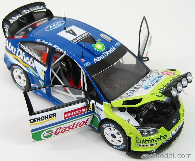 SUNSTAR 03927 Scale 1/18 FORD ENGLAND FOCUS WRC N 4 RALLY WALES GB