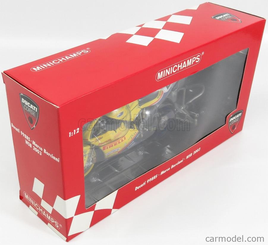 Minichamps 1/12 Ducati 998RS P. Chili WSB 2003 – SIGNÉE, édition Limitée